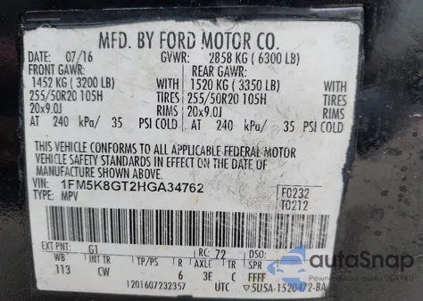 1FM5K8GT2HGA34762